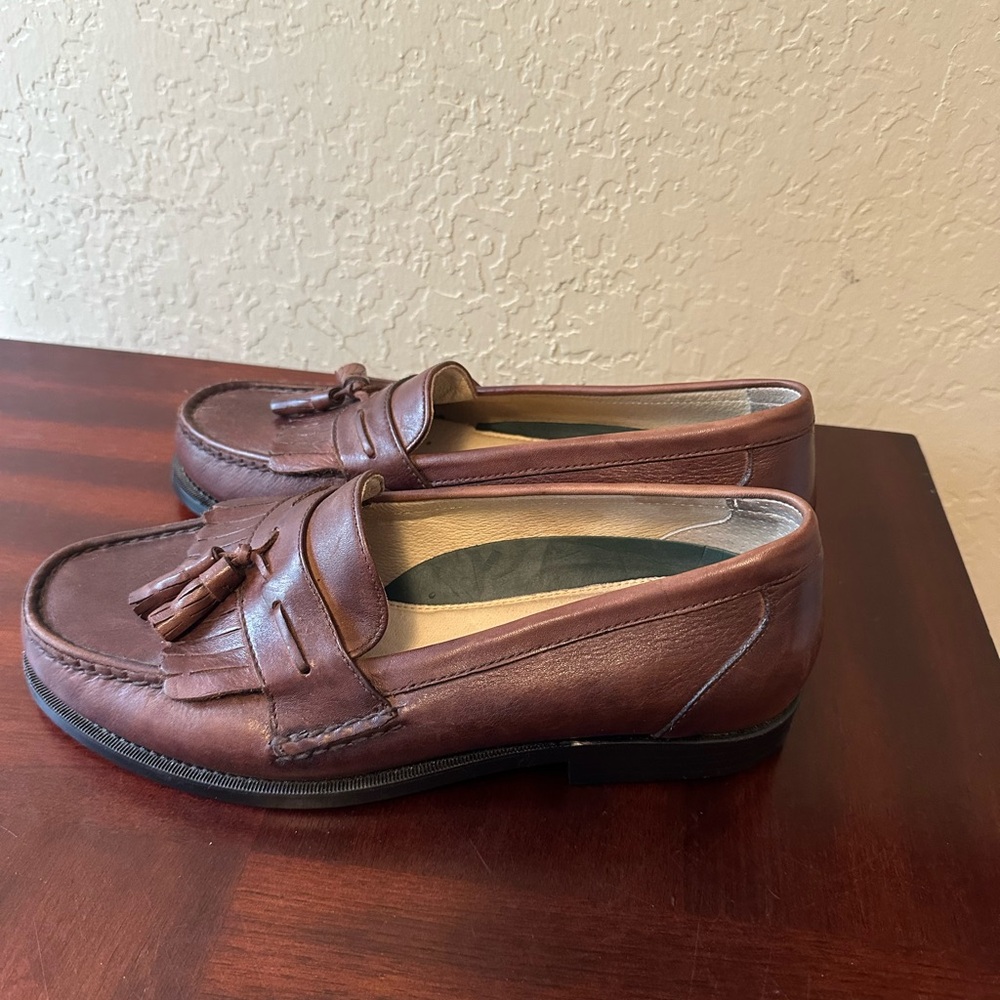 DOCKER'S Men's Brown Leather Moc Toe Kilted Loafer Size 9 W